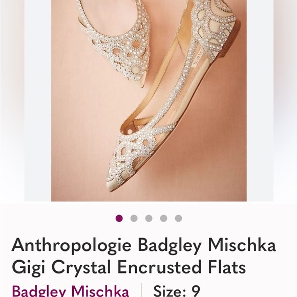 Badgley Mischka Shoes - Badgley Mischka Crystal Embellished Flats - Cream